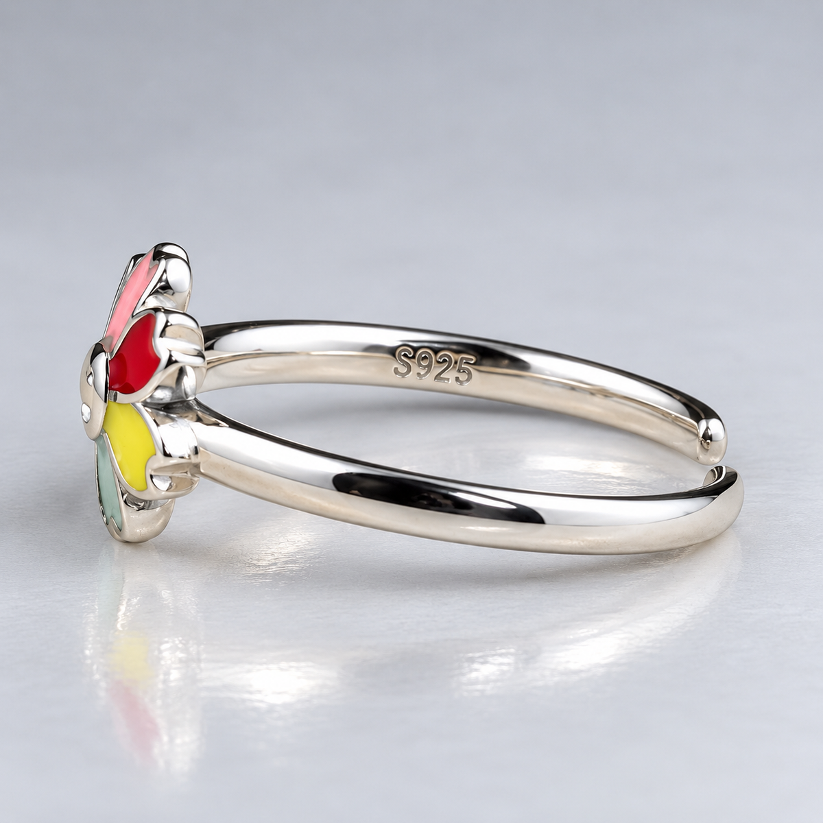 Sterling Silver Enamel Flower Toe Ring – Magenta and Multicolor Adjustable Toe Ring