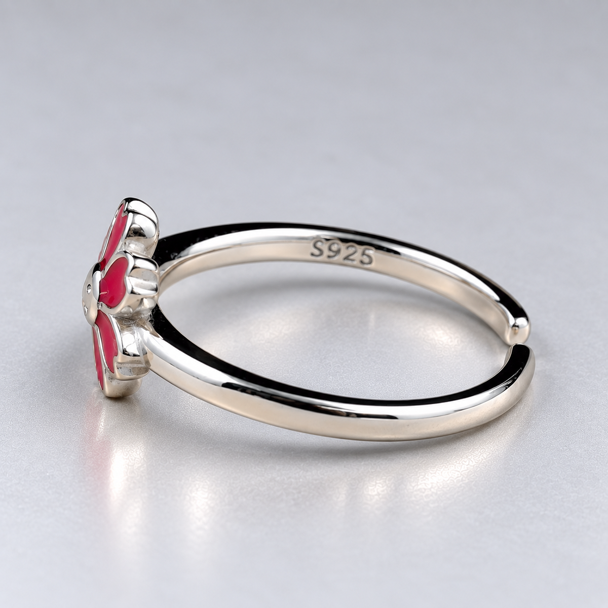 Sterling Silver Enamel Flower Toe Ring – Magenta and Multicolor Adjustable Toe Ring